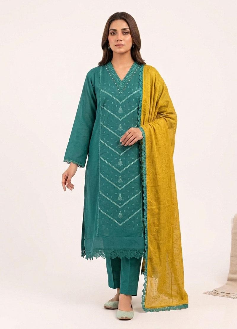 Safina - Color Sea Green | Unstitched | 3 Piece